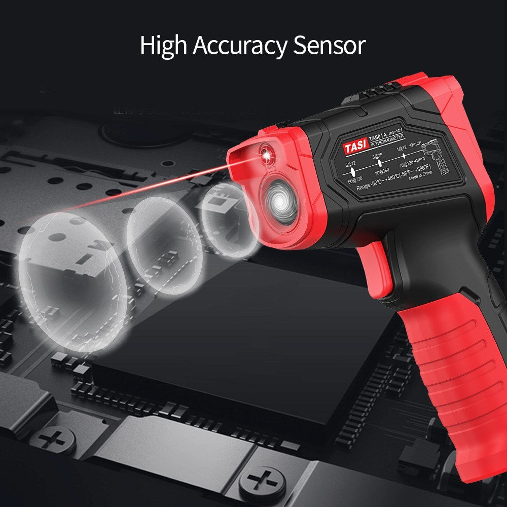 Digital Handheld IR Thermometer - Non-contact Infrared Temperature Tester, 12:1 Pyrometer, LCD Display, -50 to 880℃ (-58 to 1616℉), Centigrade & Fahrenheit