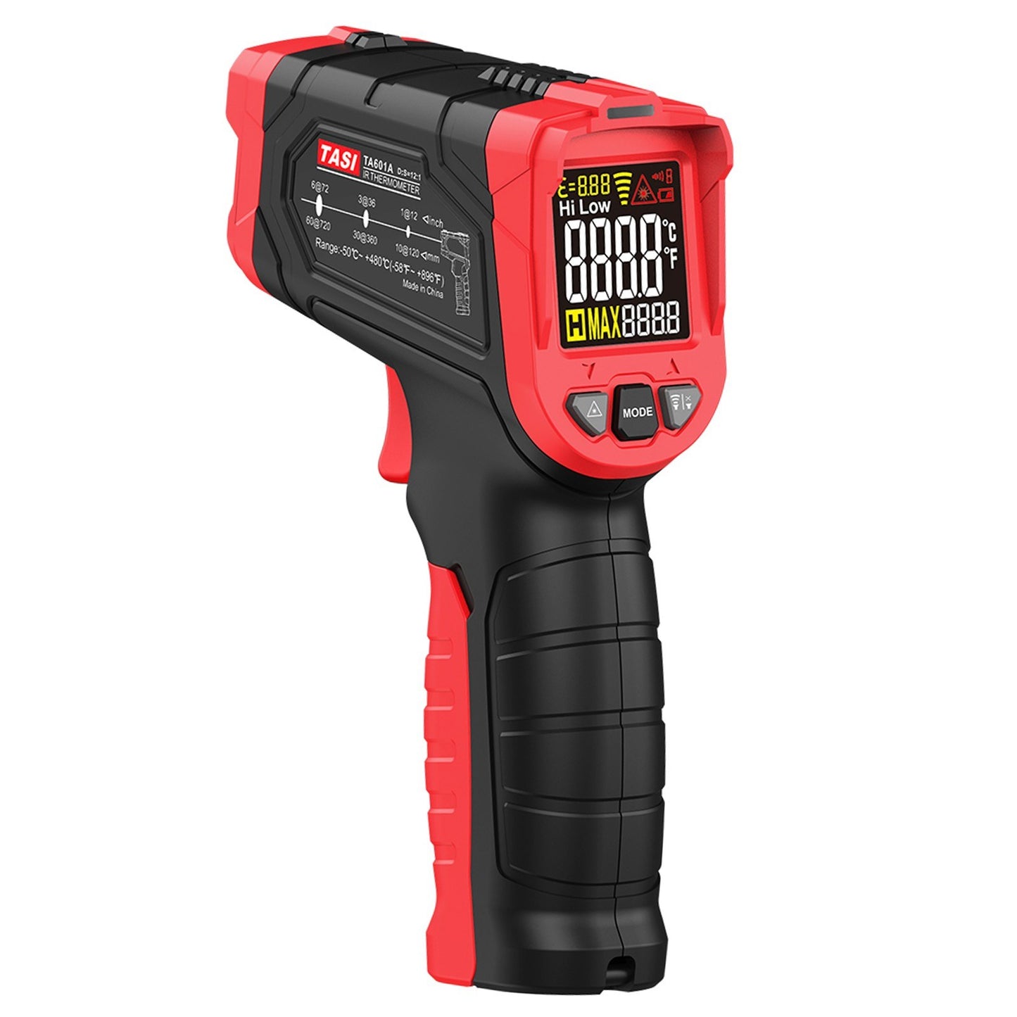 Digital Handheld IR Thermometer - Non-contact Infrared Temperature Tester, 12:1 Pyrometer, LCD Display, -50 to 880℃ (-58 to 1616℉), Centigrade & Fahrenheit