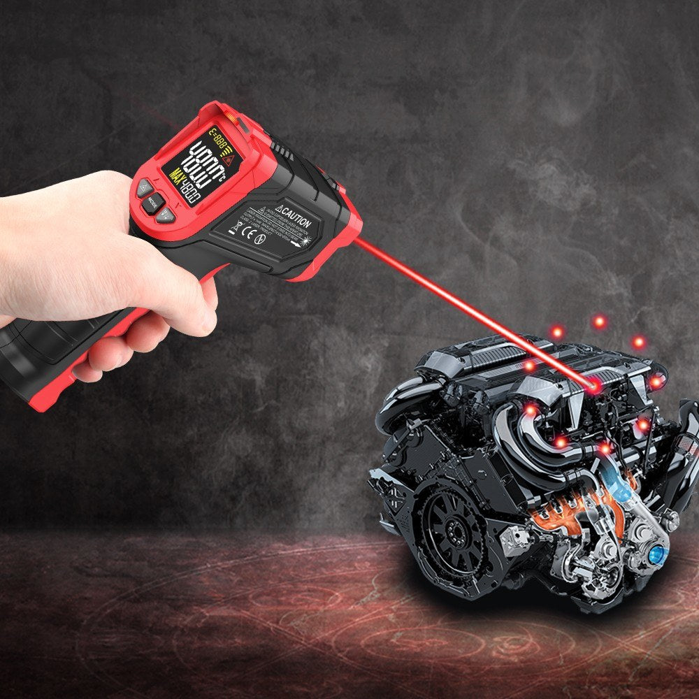 Digital Handheld IR Thermometer - Non-contact Infrared Temperature Tester, 12:1 Pyrometer, LCD Display, -50 to 880℃ (-58 to 1616℉), Centigrade & Fahrenheit