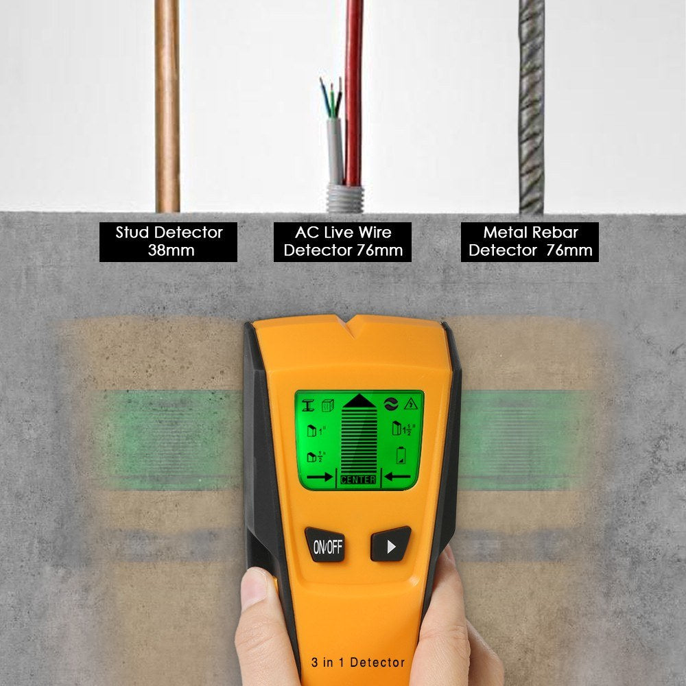 3-in-1 LCD Stud Finder: Multifunctional Wall Scanner for Metal, Wood, AC Wires