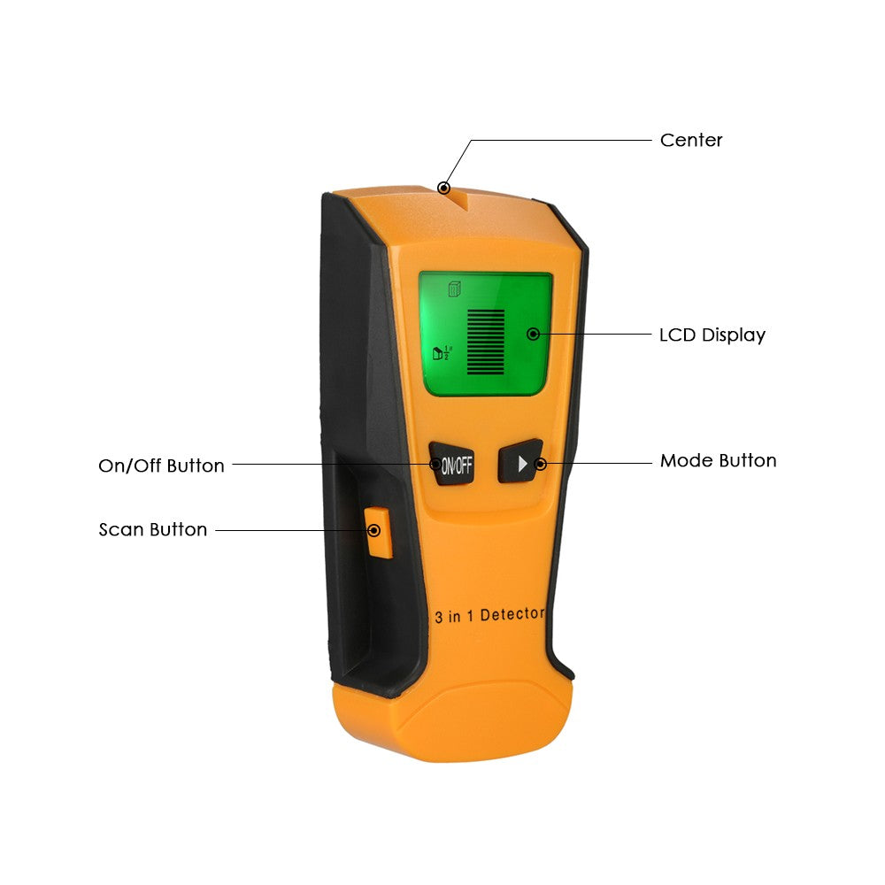 3-in-1 LCD Stud Finder: Multifunctional Wall Scanner for Metal, Wood, AC Wires