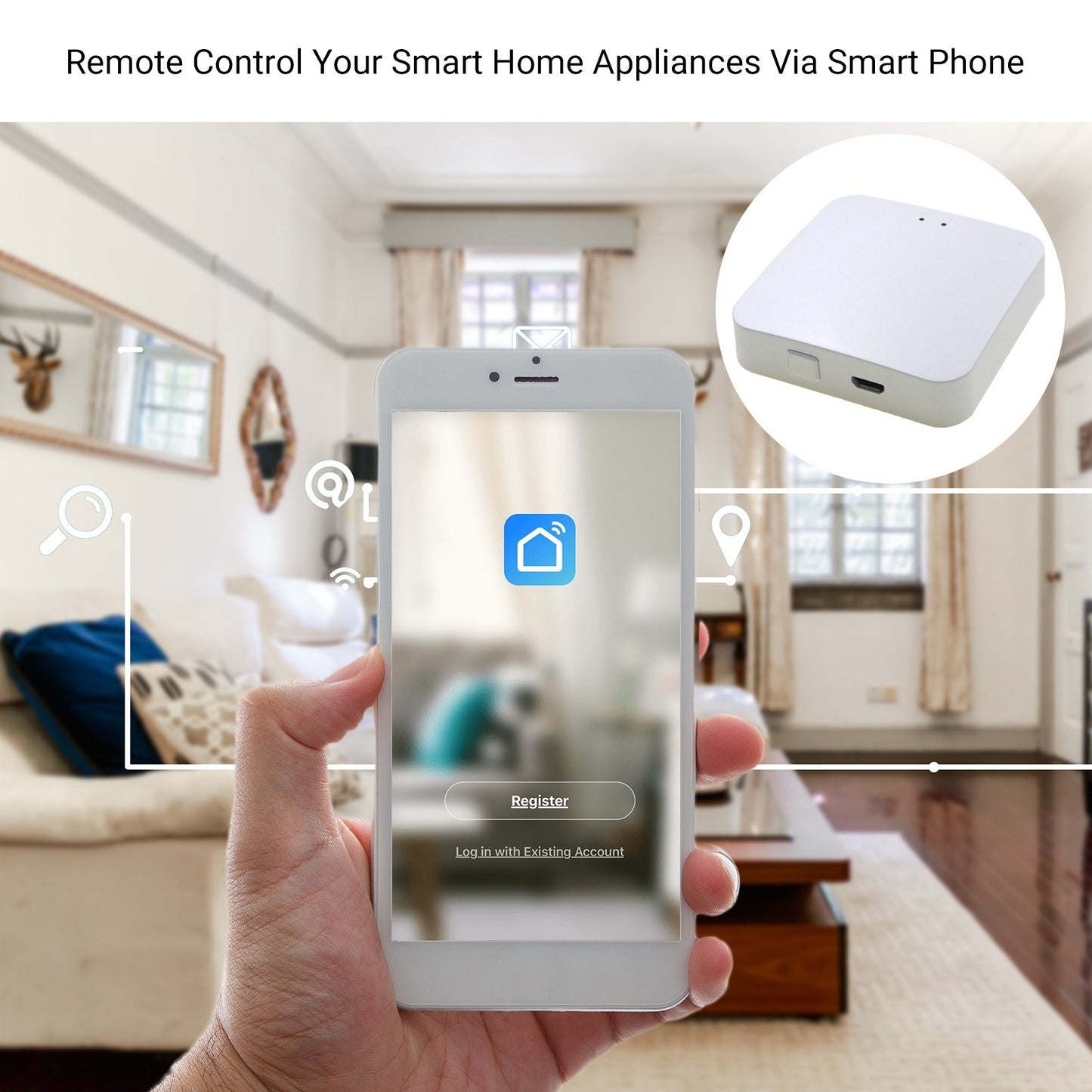 Smart ZigBee Gateway Hub 3.0 - Wireless Remote & Voice Control, Alexa & Google Home Compatible