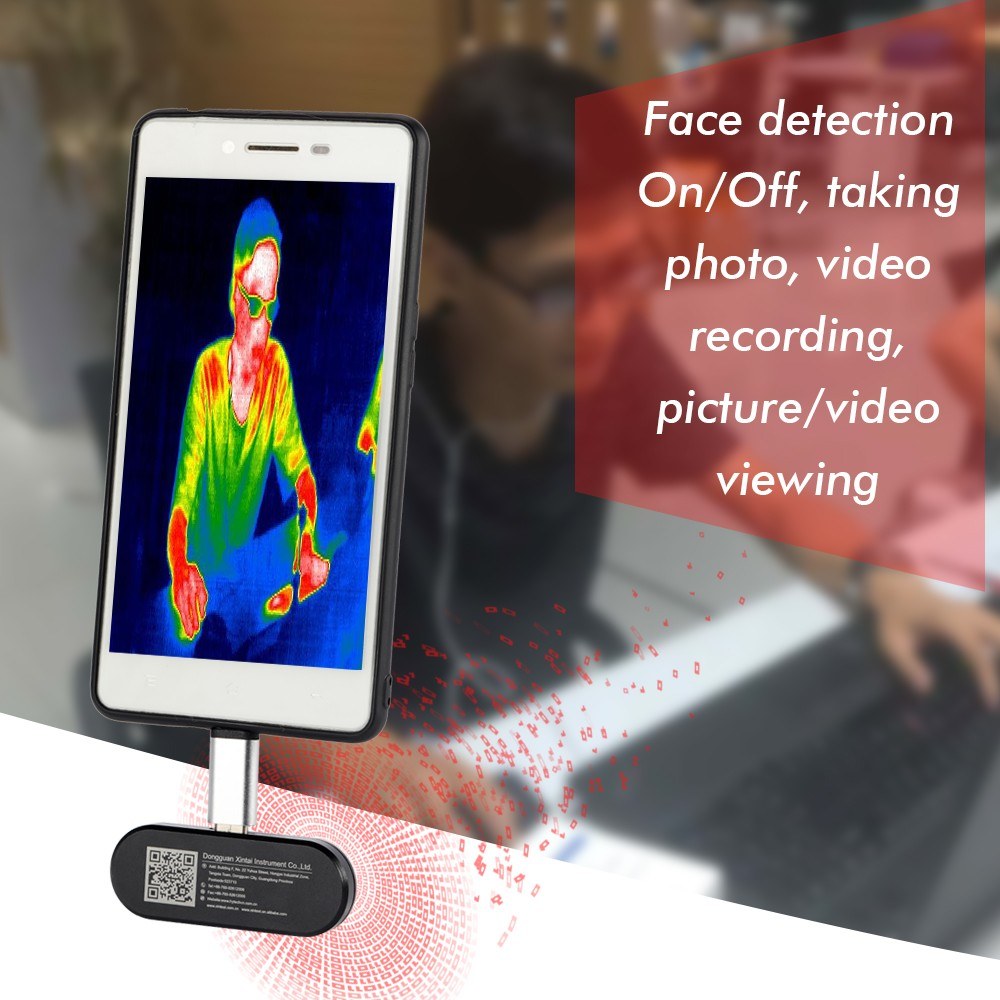Android-Compatible Infrared Thermal Imager with Center Temperature Display & Adapter