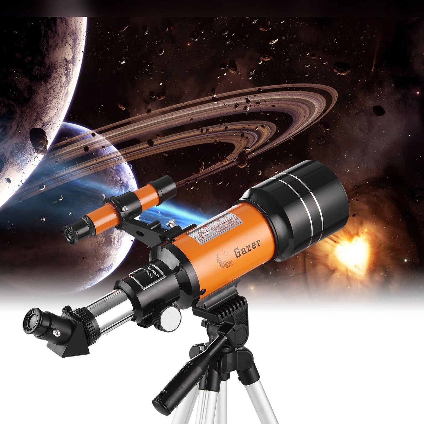 70mm High Power Refractor Telescope with Tripod, Moon Filter & 3X Barlow Lens for Star Gazing, Bird Watching & Camping