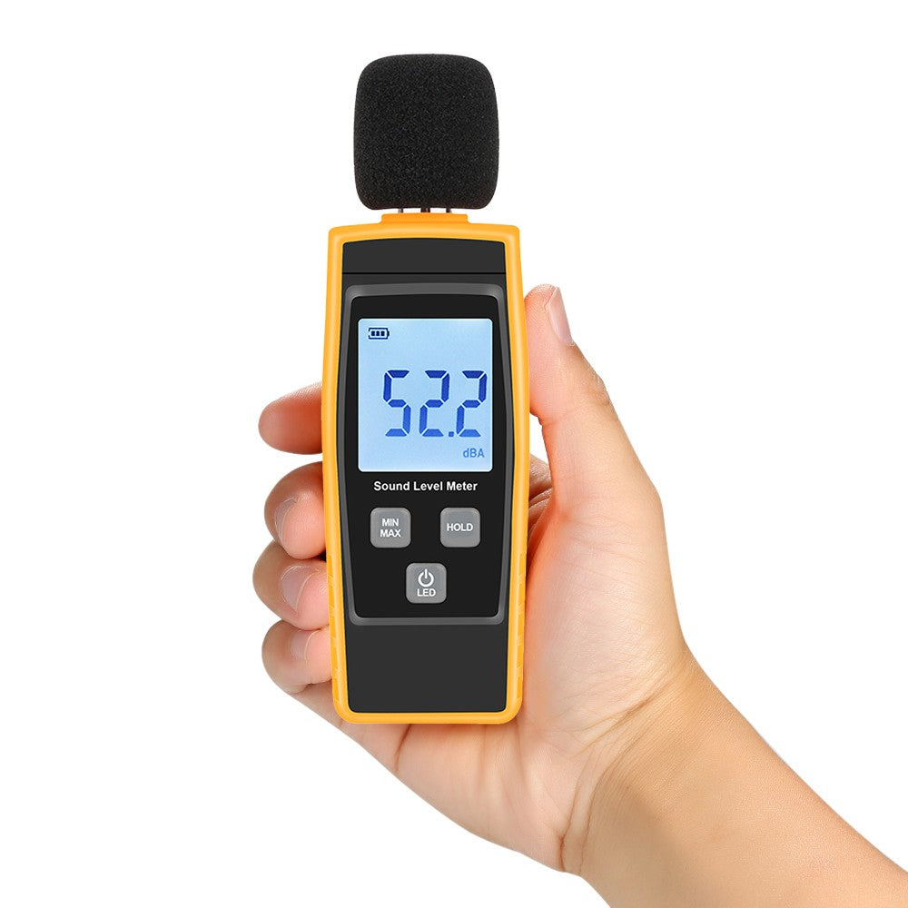Digital Sound Level Meter 30-130dBA Noise Measuring Tool with Max/Min/Data Hold LCD Display