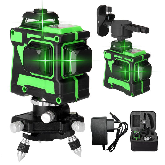 12-Line 3D Self-Leveling Laser Level Tool for Vertical & Horizontal Alignment