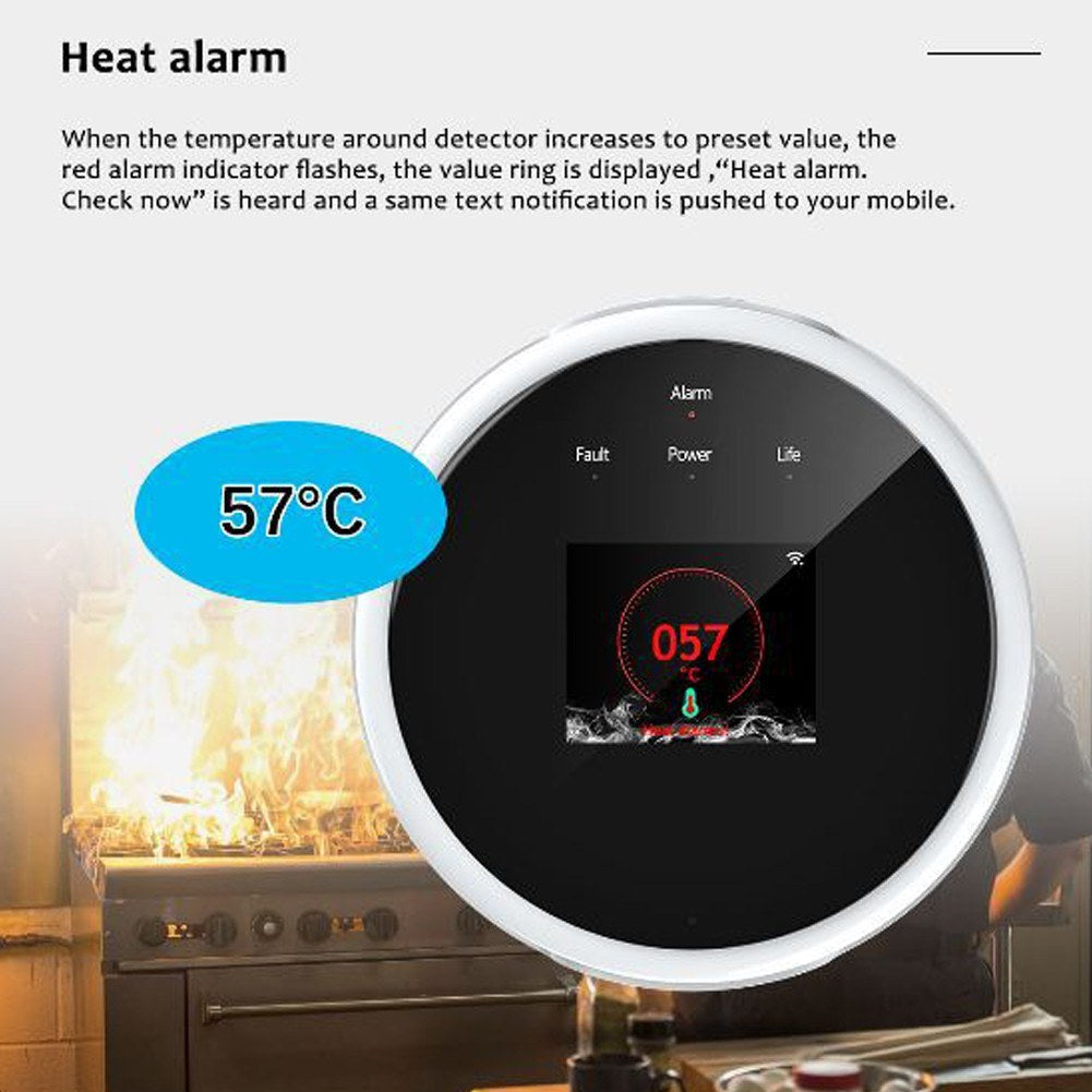 Tuya WiFi Smart Natural Gas Leak Detector, Compatible with Alexa & Google Assistant