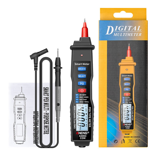 ANENG Handheld Digital Pen Multimeter, 4000 Counts LCD with NCV, AC/DC Voltmeter, Ohmmeter, Resistance, Capacitance, Frequency Testing, Live Line Detection, Data Hold, and Flashlight