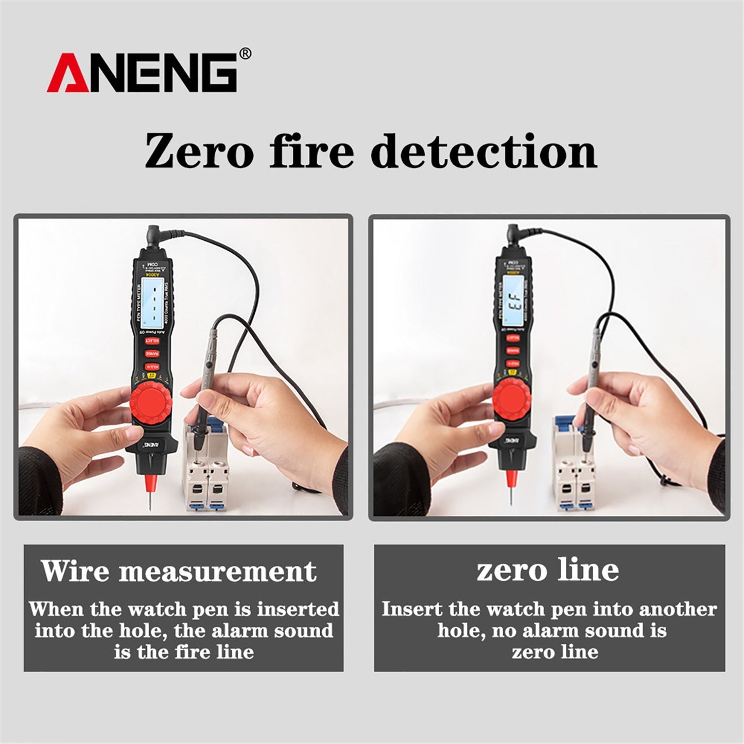 ANENG A3004 Digital Pen Multimeter with Auto Range NCV, Volt/Amp/Ohm Meter, Capacitance & Diode Test, Continuity Alarm, Backlit LCD, Data Hold, Flashlight