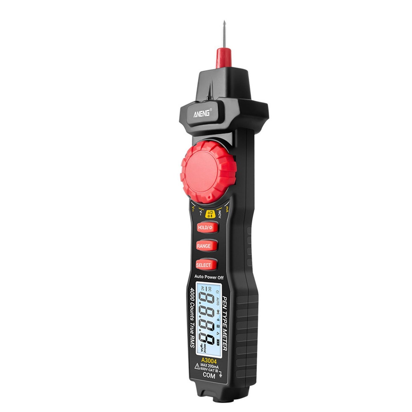 ANENG A3004 Digital Pen Multimeter with Auto Range NCV, Volt/Amp/Ohm Meter, Capacitance & Diode Test, Continuity Alarm, Backlit LCD, Data Hold, Flashlight