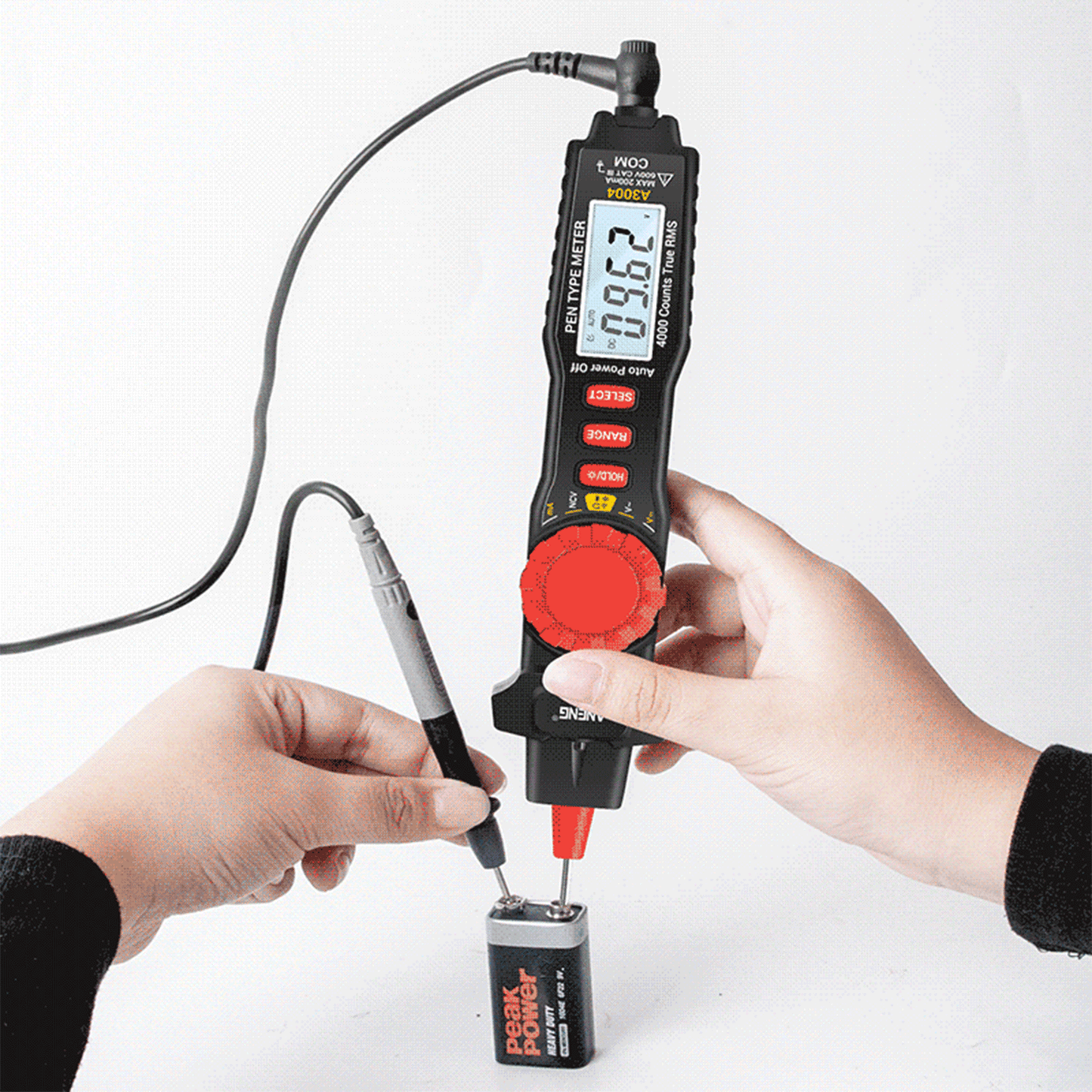 ANENG A3004 Digital Pen Multimeter with Auto Range NCV, Volt/Amp/Ohm Meter, Capacitance & Diode Test, Continuity Alarm, Backlit LCD, Data Hold, Flashlight