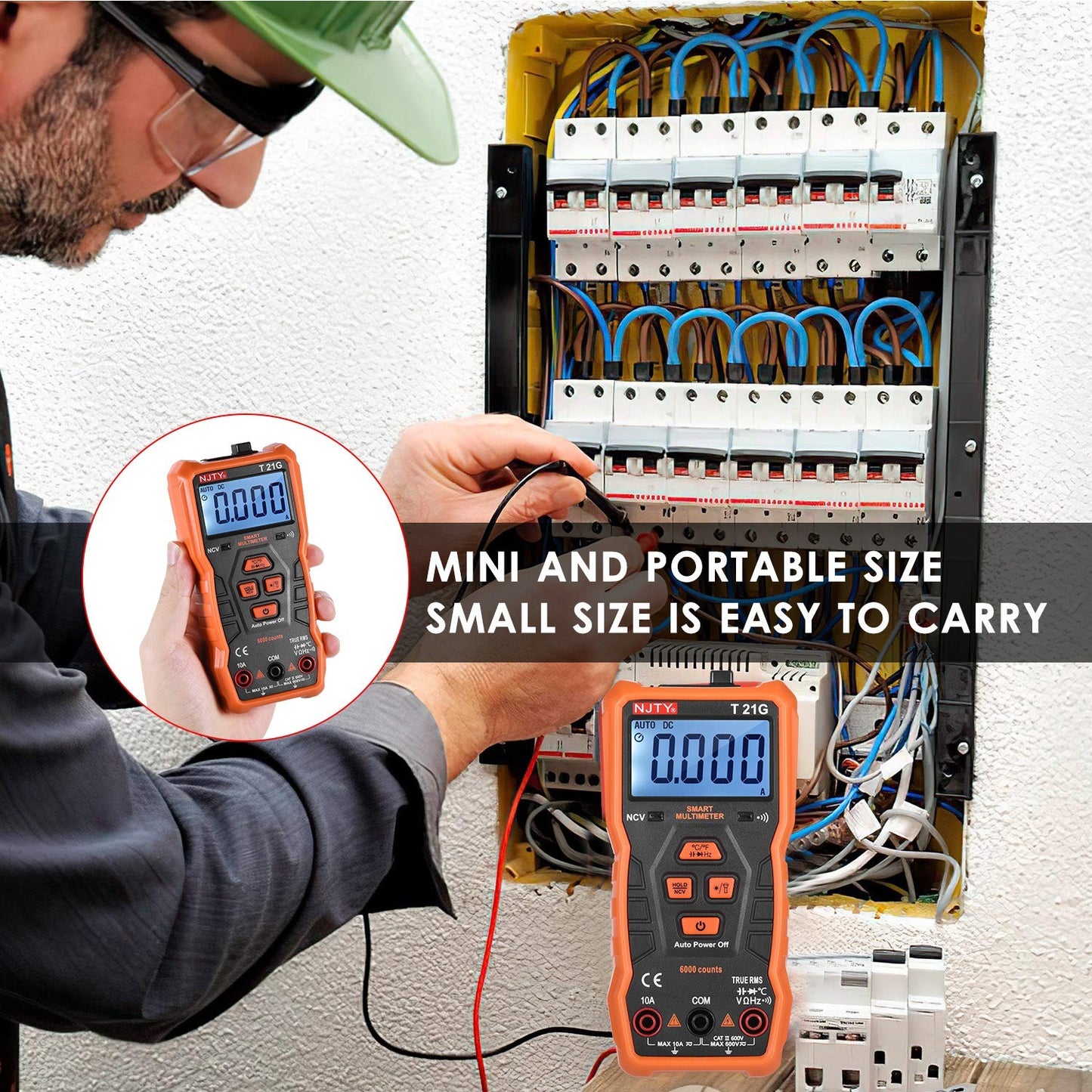Mini Smart Multimeter 6000 Counts True RMS Universal Meter NJTY T21G