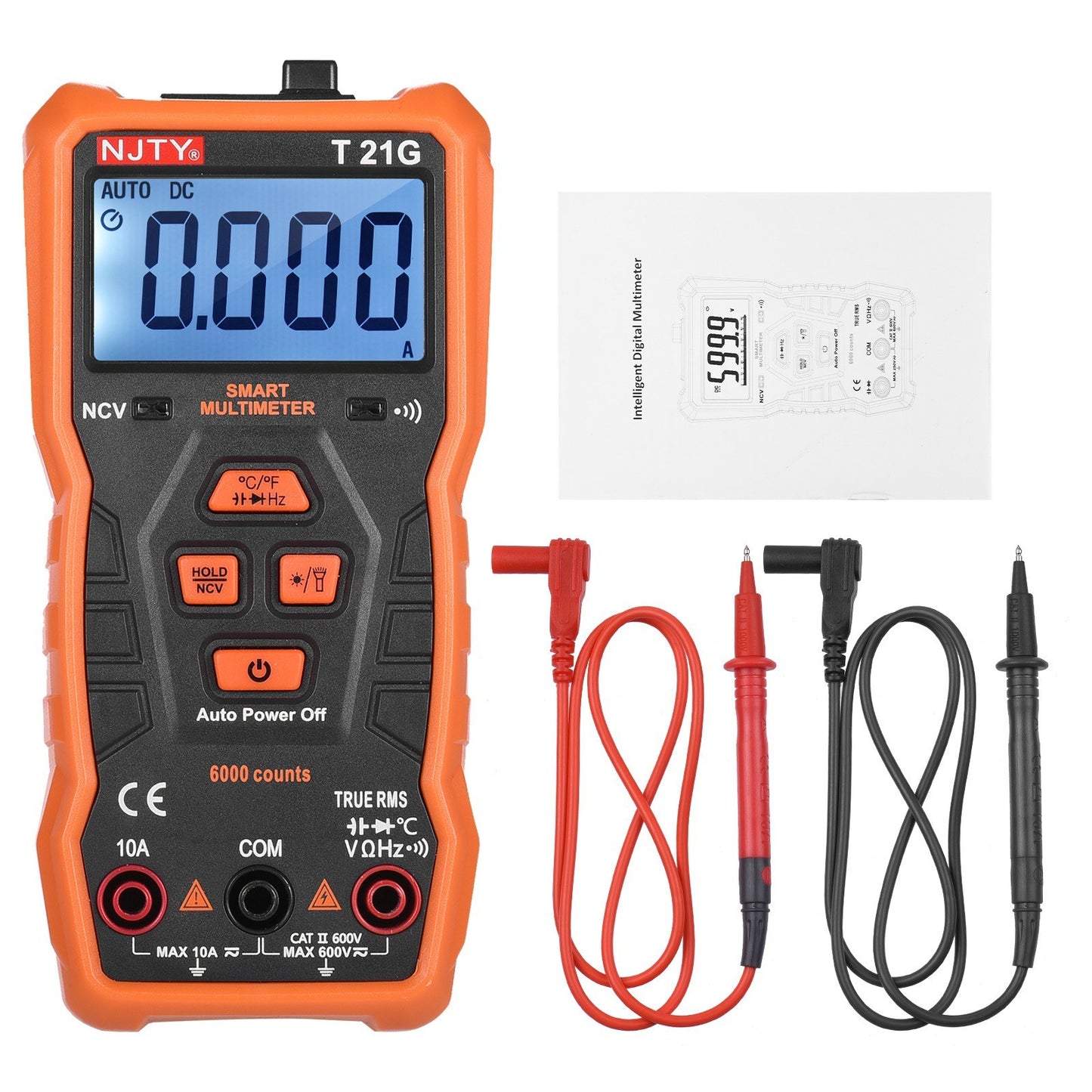 Mini Smart Multimeter 6000 Counts True RMS Universal Meter NJTY T21G