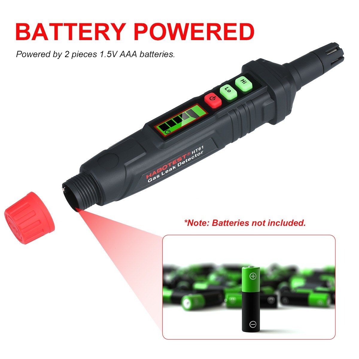 Portable Combustible Gas Leak Detector Alarm by HABOTEST - Detects Propane, Methane, Natural Gas with Audible & Visual Alerts