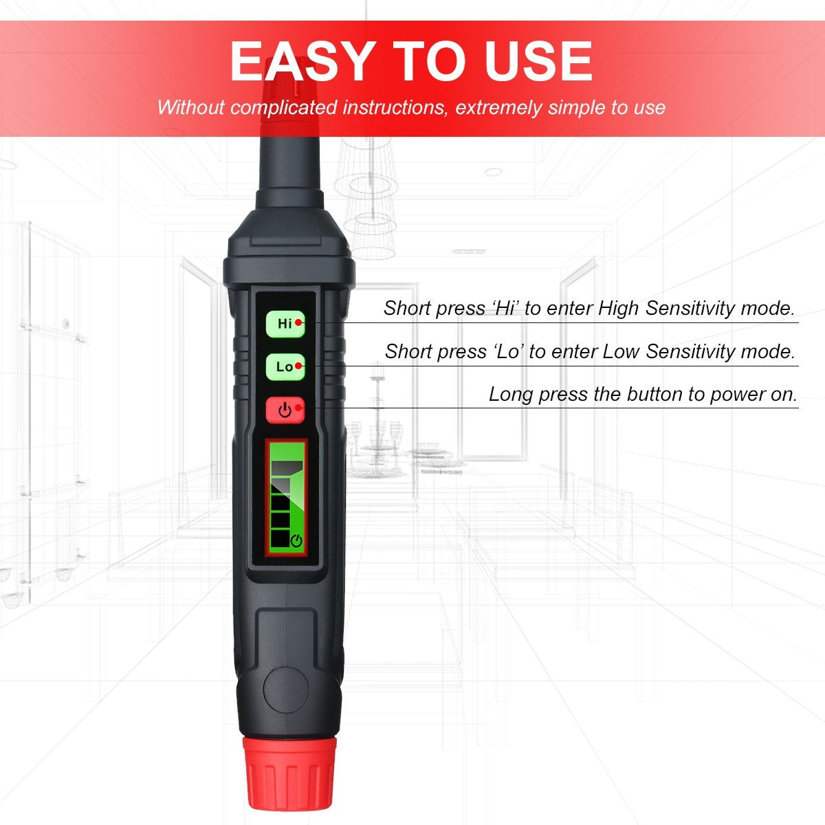Portable Combustible Gas Leak Detector Alarm by HABOTEST - Detects Propane, Methane, Natural Gas with Audible & Visual Alerts