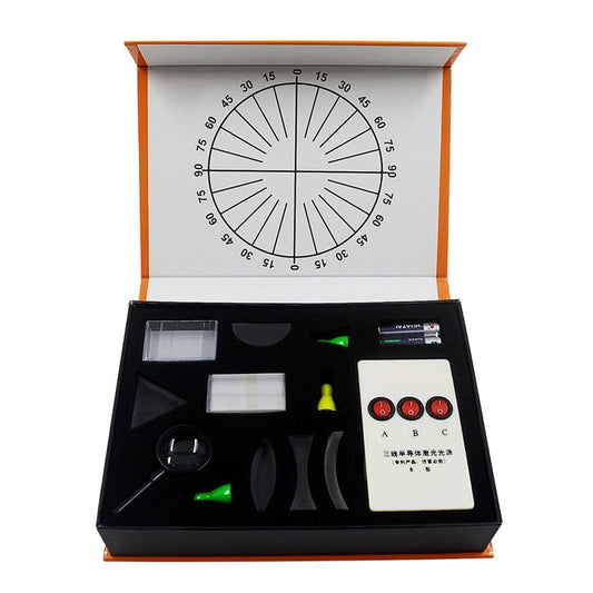 Optical Lens & Prism Set: Laboratory Equipment with Concave & Convex Lenses