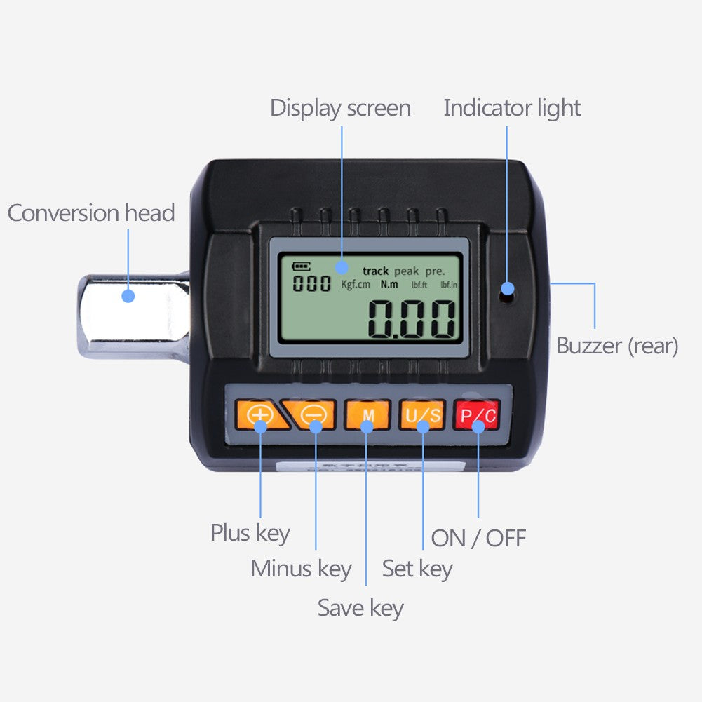 Professional Digital Torque Wrench with Adjustable LCD Display - 1/2, 1/4, 3/8 Inch for Bicycle & Car Repair