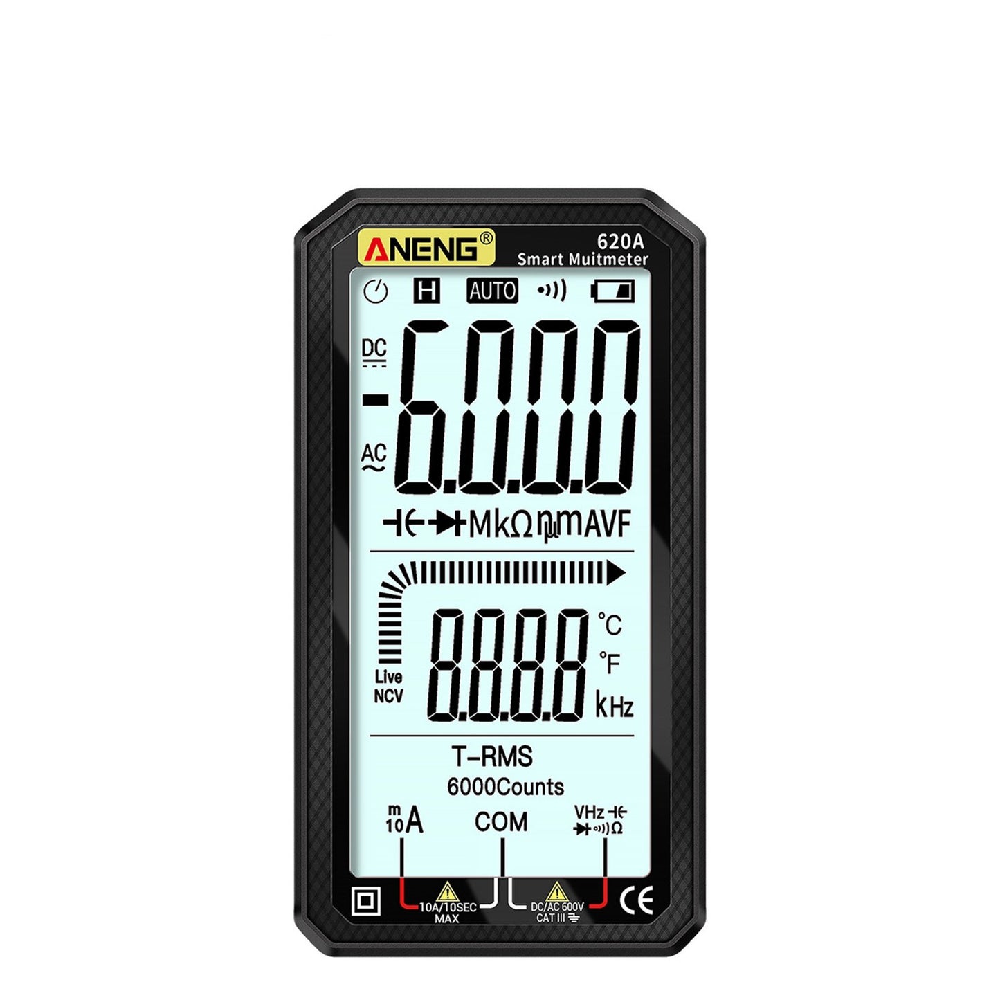 Ultraportable ANENG Digital Multimeter - 4.7 LCD, True-RMS, Auto-Ranging, AC/DC, Amp/Volt/Ohm, Capacitance, Continuity, Temperature, Frequency, Diode & NCV Tester for Electronics & HVAC