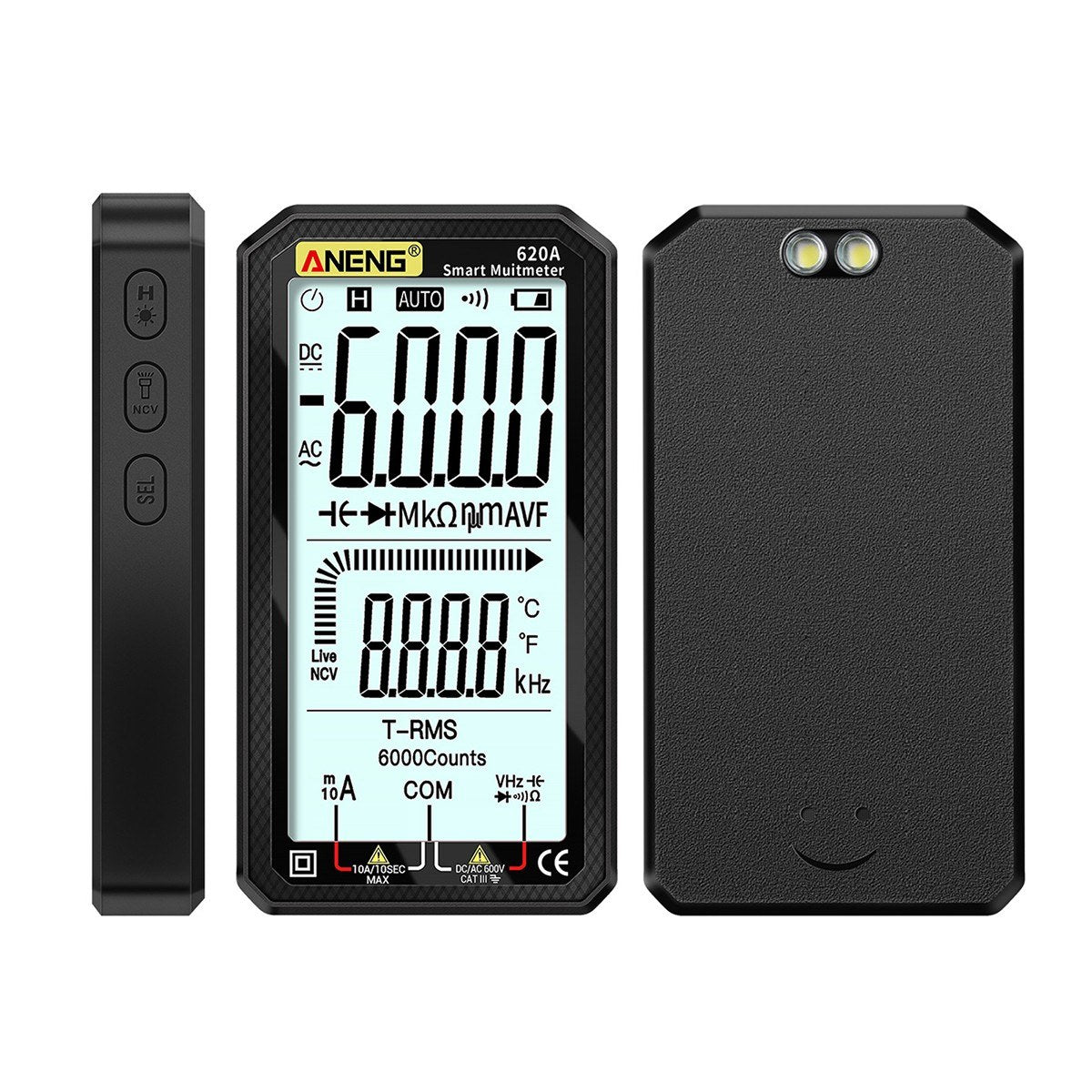 Ultraportable ANENG Digital Multimeter - 4.7 LCD, True-RMS, Auto-Ranging, AC/DC, Amp/Volt/Ohm, Capacitance, Continuity, Temperature, Frequency, Diode & NCV Tester for Electronics & HVAC