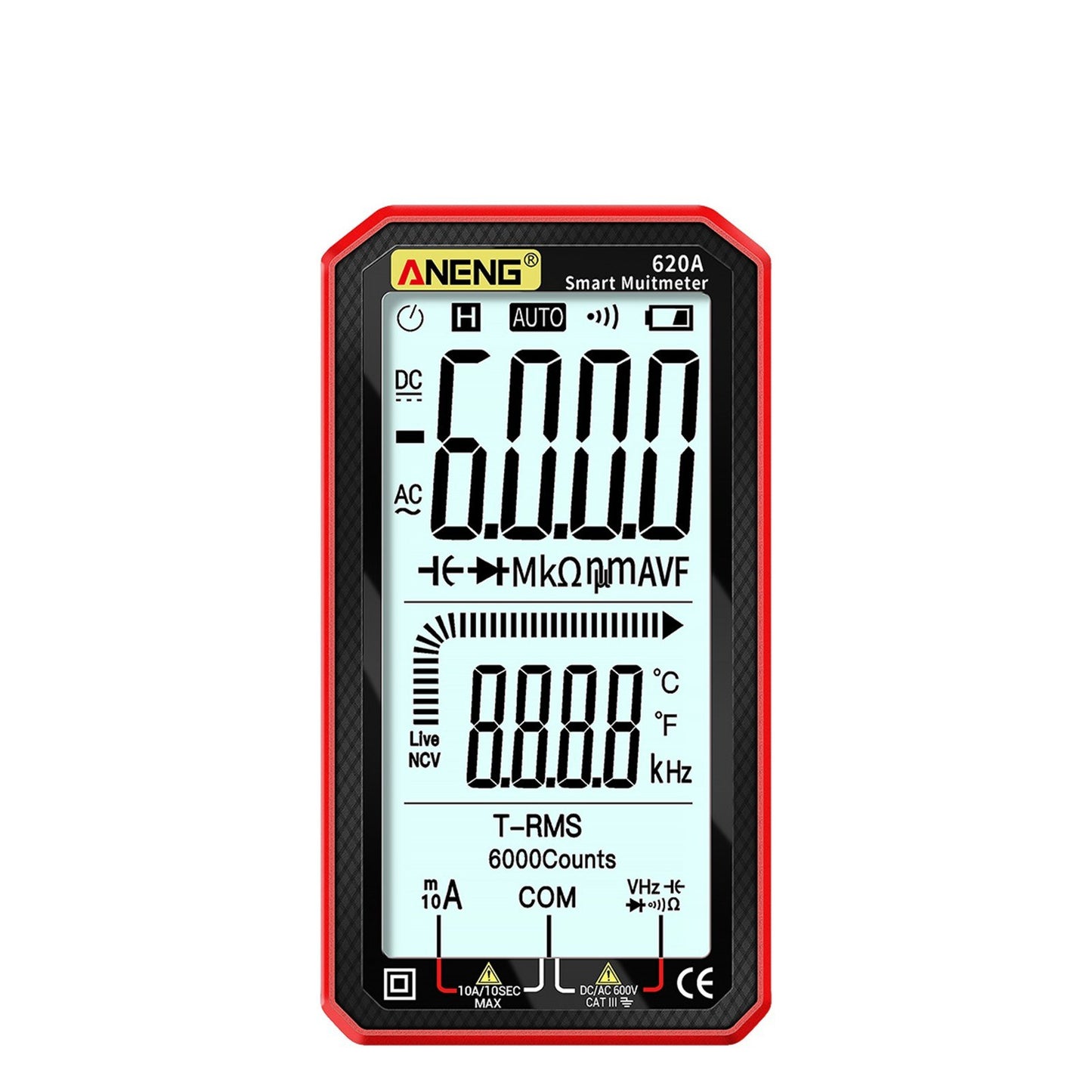 Ultraportable ANENG Digital Multimeter - 4.7 LCD, True-RMS, Auto-Ranging, AC/DC, Amp/Volt/Ohm, Capacitance, Continuity, Temperature, Frequency, Diode & NCV Tester for Electronics & HVAC
