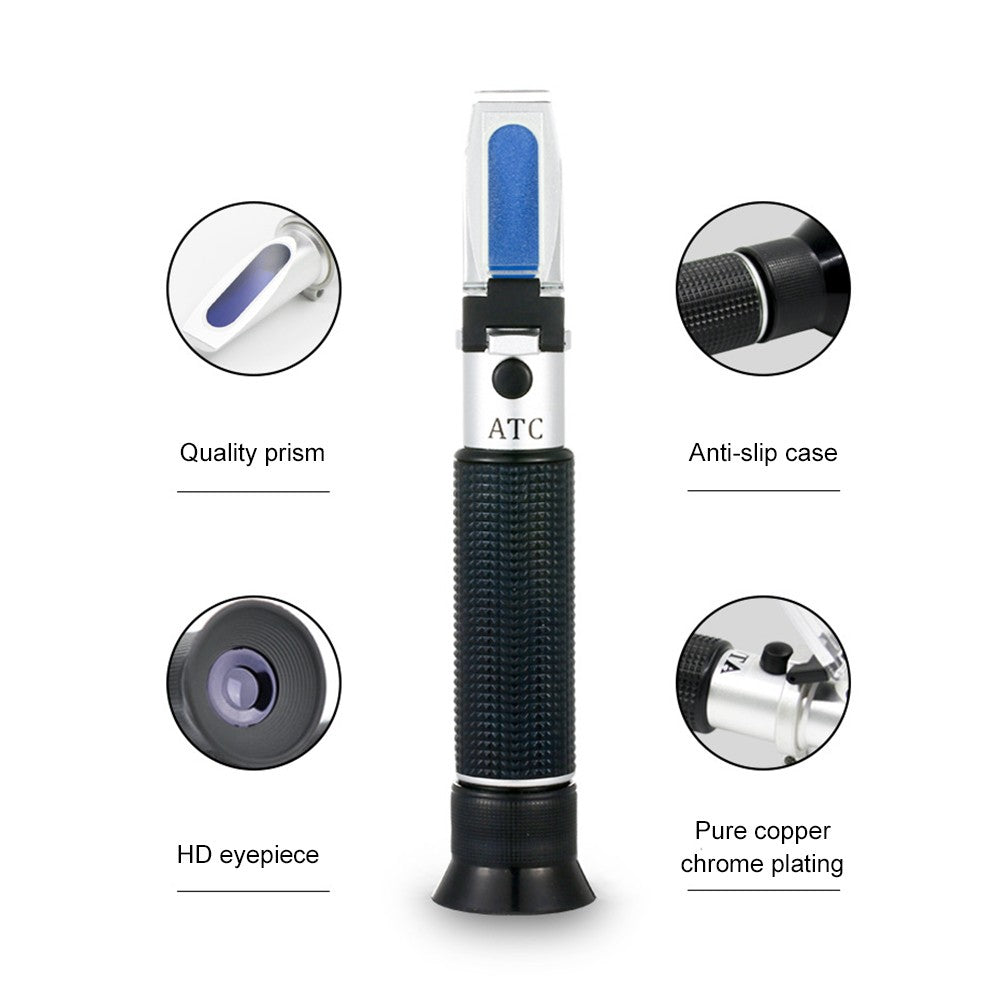 KKmoon 3-in-1 Handheld Honey Refractometer with ATC for Moisture, Brix & Baume in Honey, Maple Syrup & Molasses