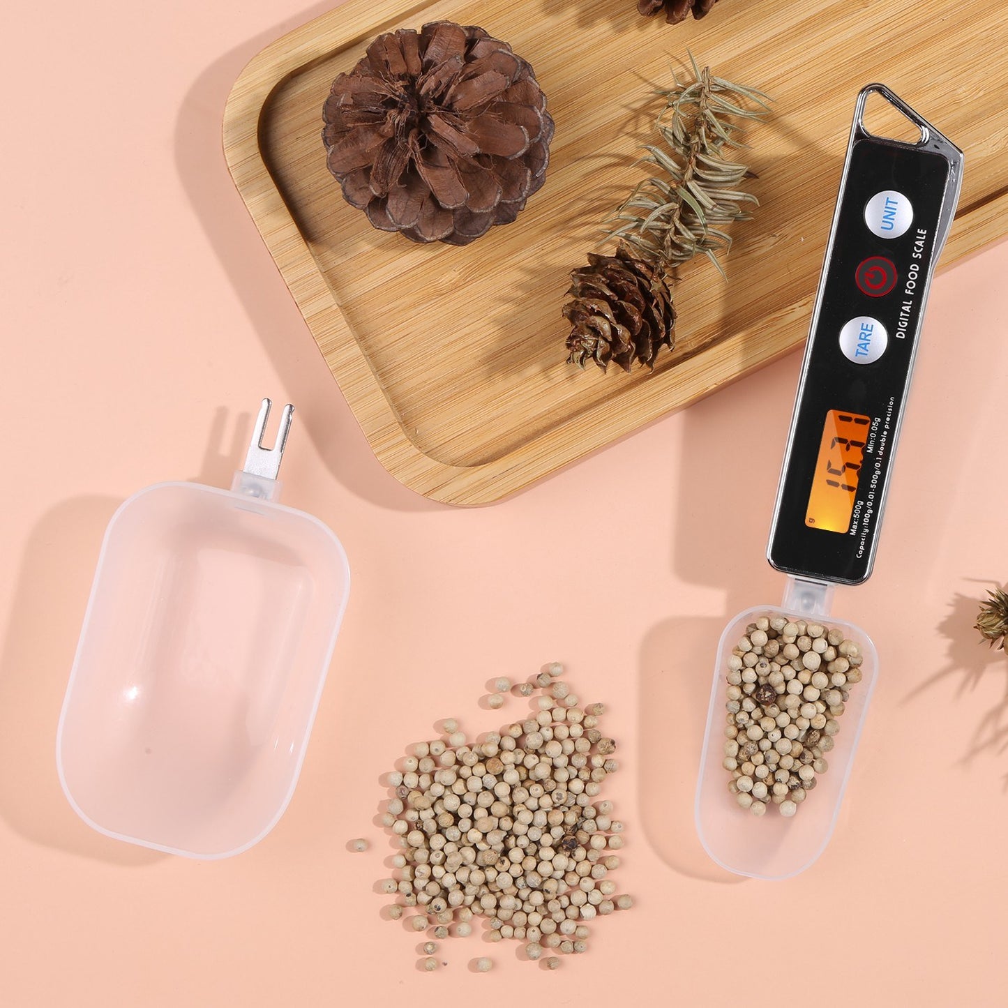 KKmoon Digital Kitchen Spoon Scale with Tare Function, 0.05g-500g Capacity, Supports g/oz/gn/ct/dwt Units