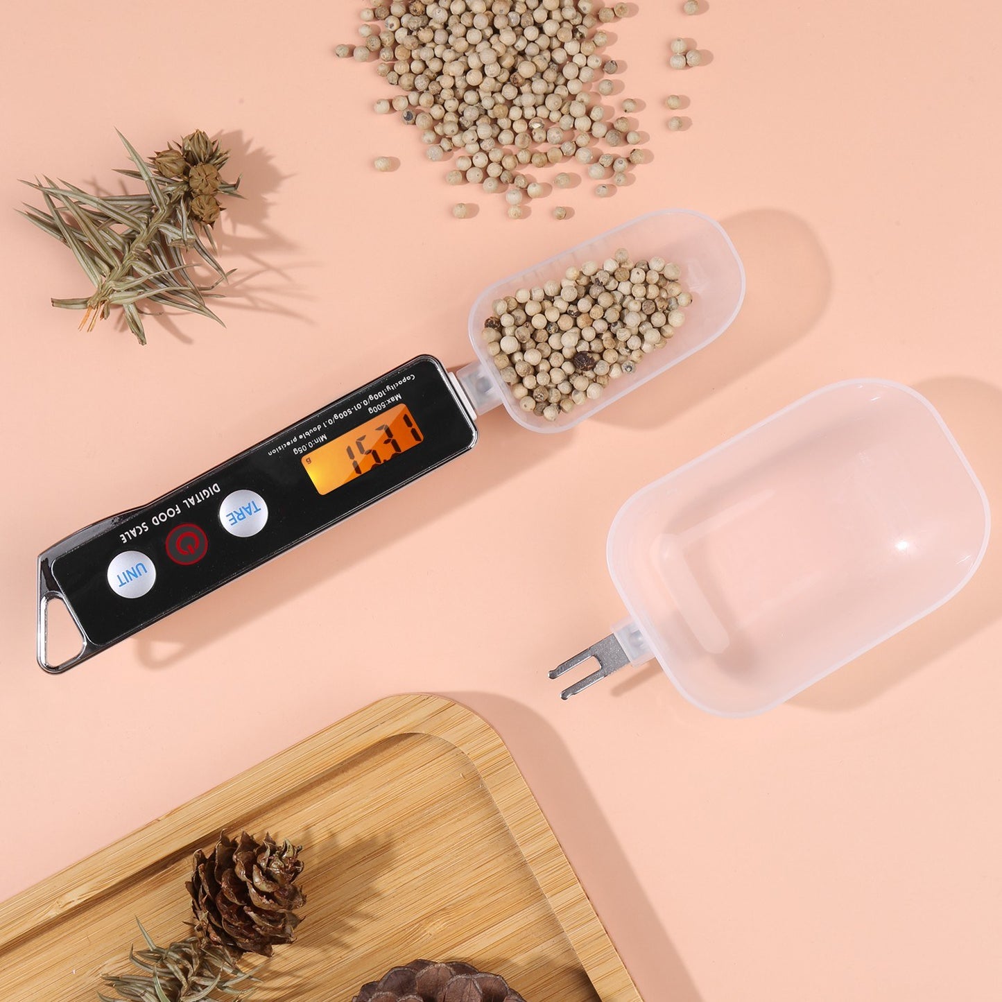 KKmoon Digital Kitchen Spoon Scale with Tare Function, 0.05g-500g Capacity, Supports g/oz/gn/ct/dwt Units