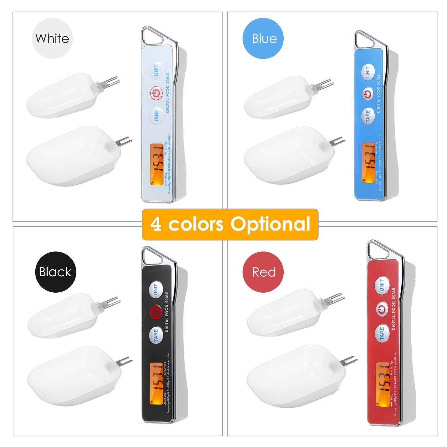 KKmoon Digital Kitchen Spoon Scale with Tare Function, 0.05g-500g Capacity, Supports g/oz/gn/ct/dwt Units