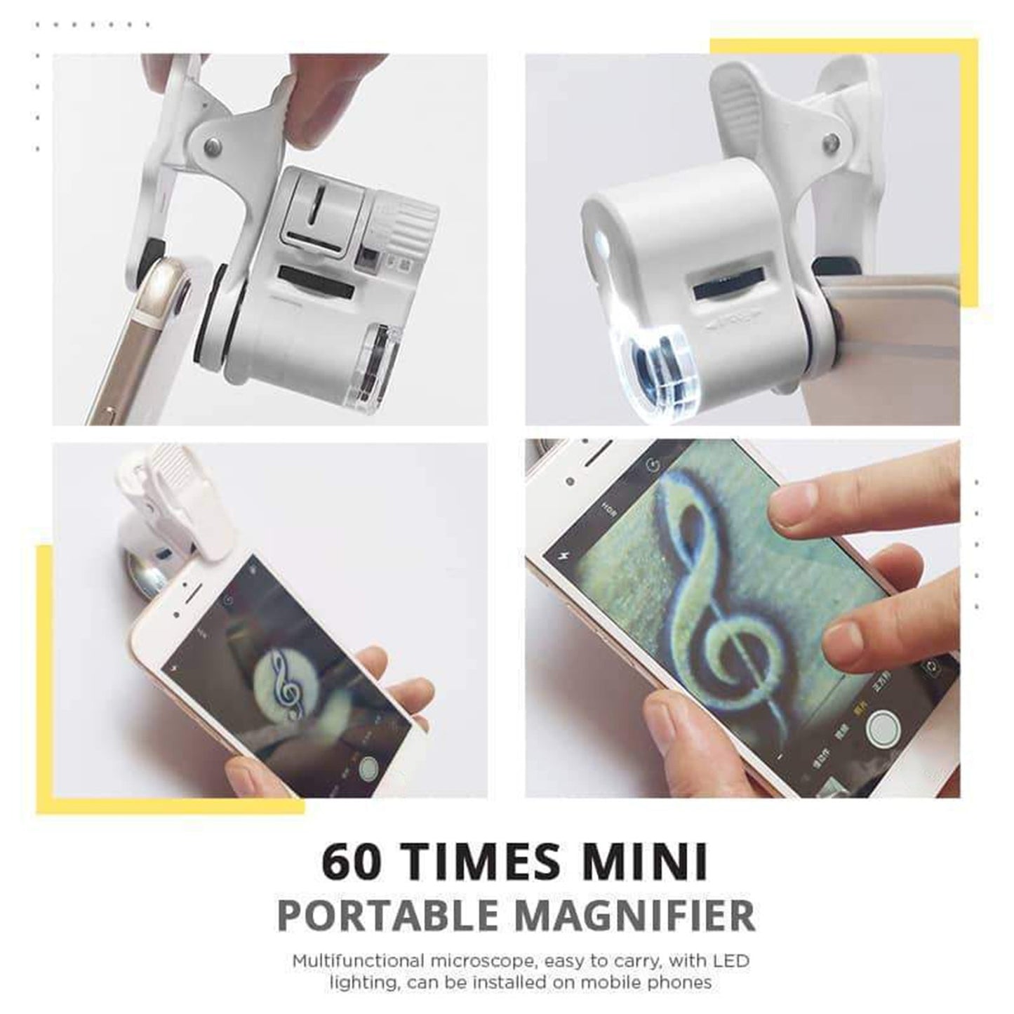 Mini 60X Portable Microscope for Smartphones