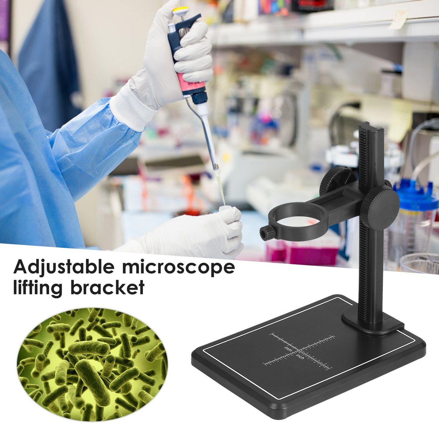 Adjustable KKmoon Mini Digital Microscope Stand with Large Base and Scale