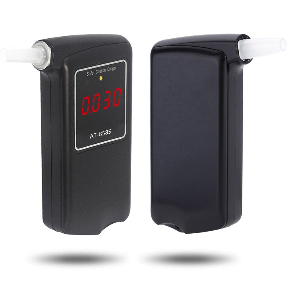 Portable Digital Breathalyzer Alcohol Tester with 10 Mouthpieces - Model AT-858