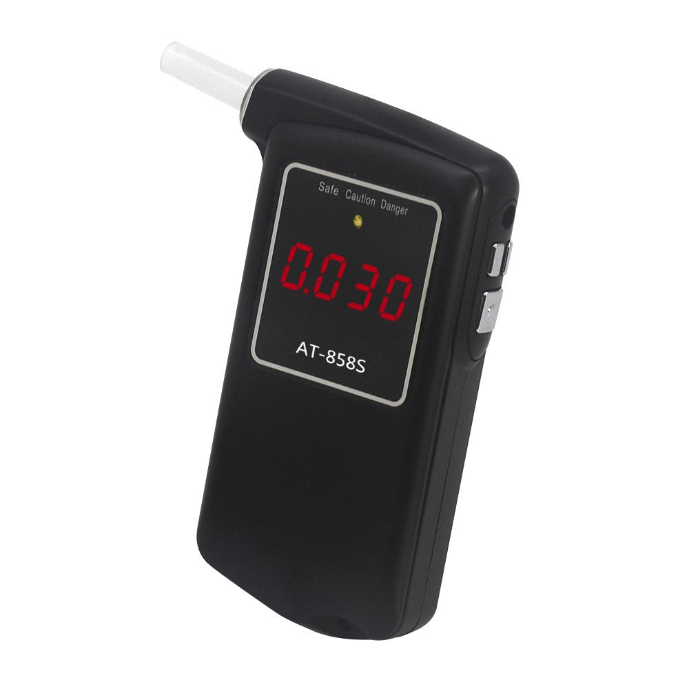 Portable Digital Breathalyzer Alcohol Tester with 10 Mouthpieces - Model AT-858
