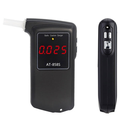 Portable Digital Breathalyzer Alcohol Tester with 10 Mouthpieces - Model AT-858