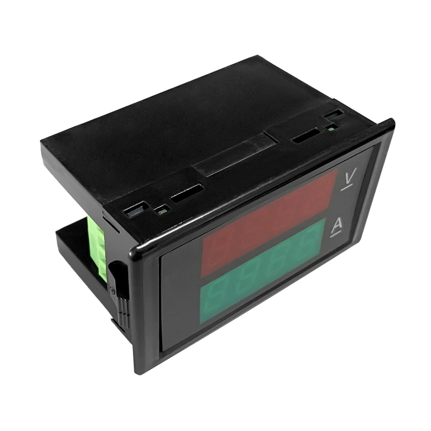 Dual Display Digital Voltmeter Ammeter - Voltage & Current Tester with Red & Green LCD