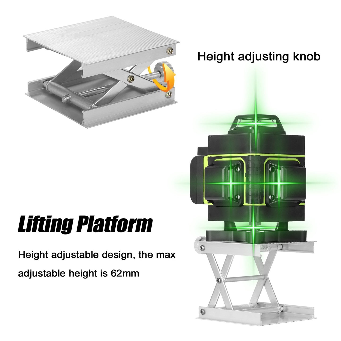 Aluminum Alloy 360° Rotatable Tripod with 1/4 Interface for Laser Level - Fine Adjustment