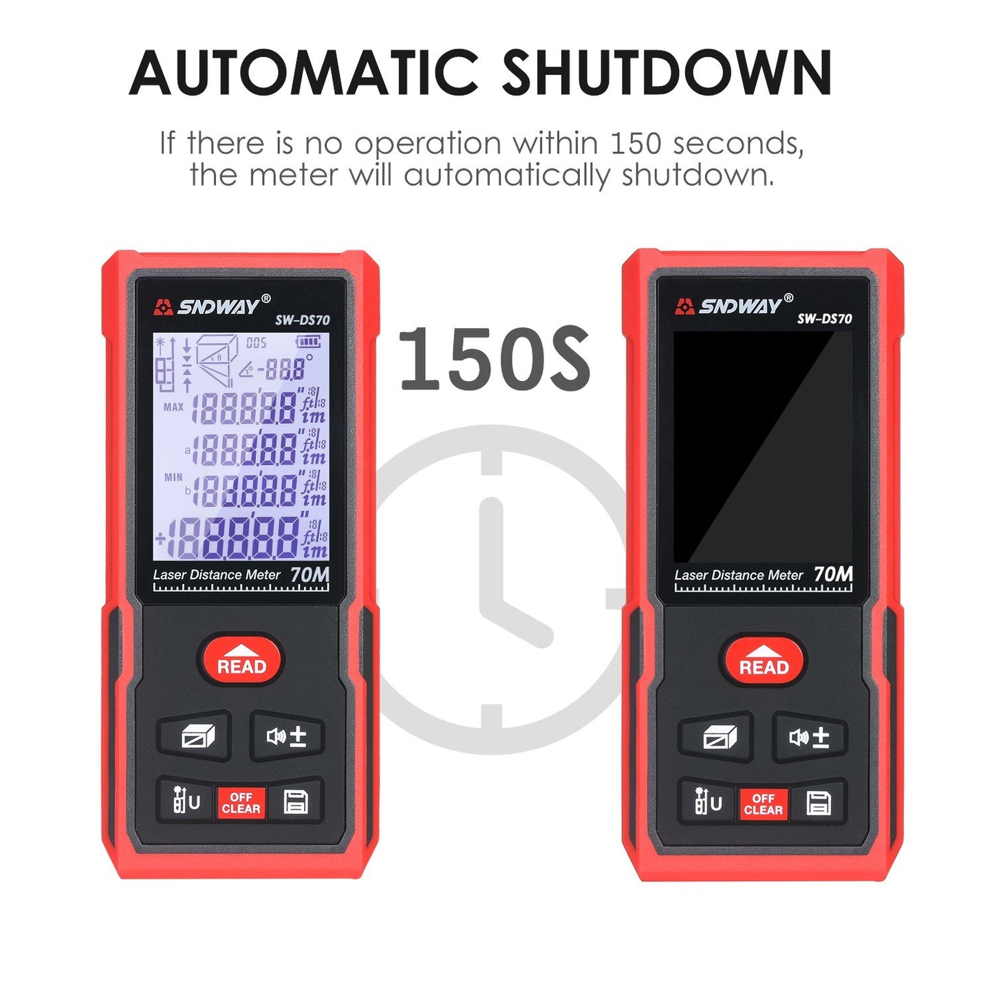 Portable SNDWAY 70M Laser Distance Meter - High Precision Digital Rangefinder & Infrared Ruler