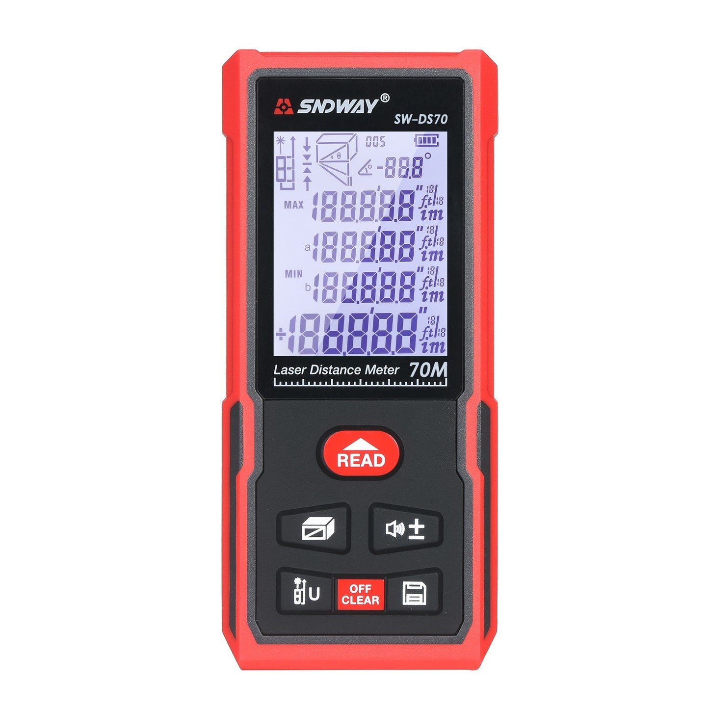 Portable SNDWAY 70M Laser Distance Meter - High Precision Digital Rangefinder & Infrared Ruler