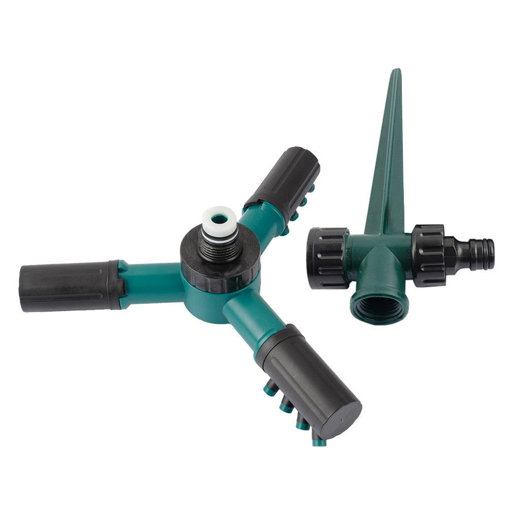KKmoon 360° Rotating Sprinkler with Adjustable Nozzle and Three-arm Sprayer for Garden Lawn Irrigation