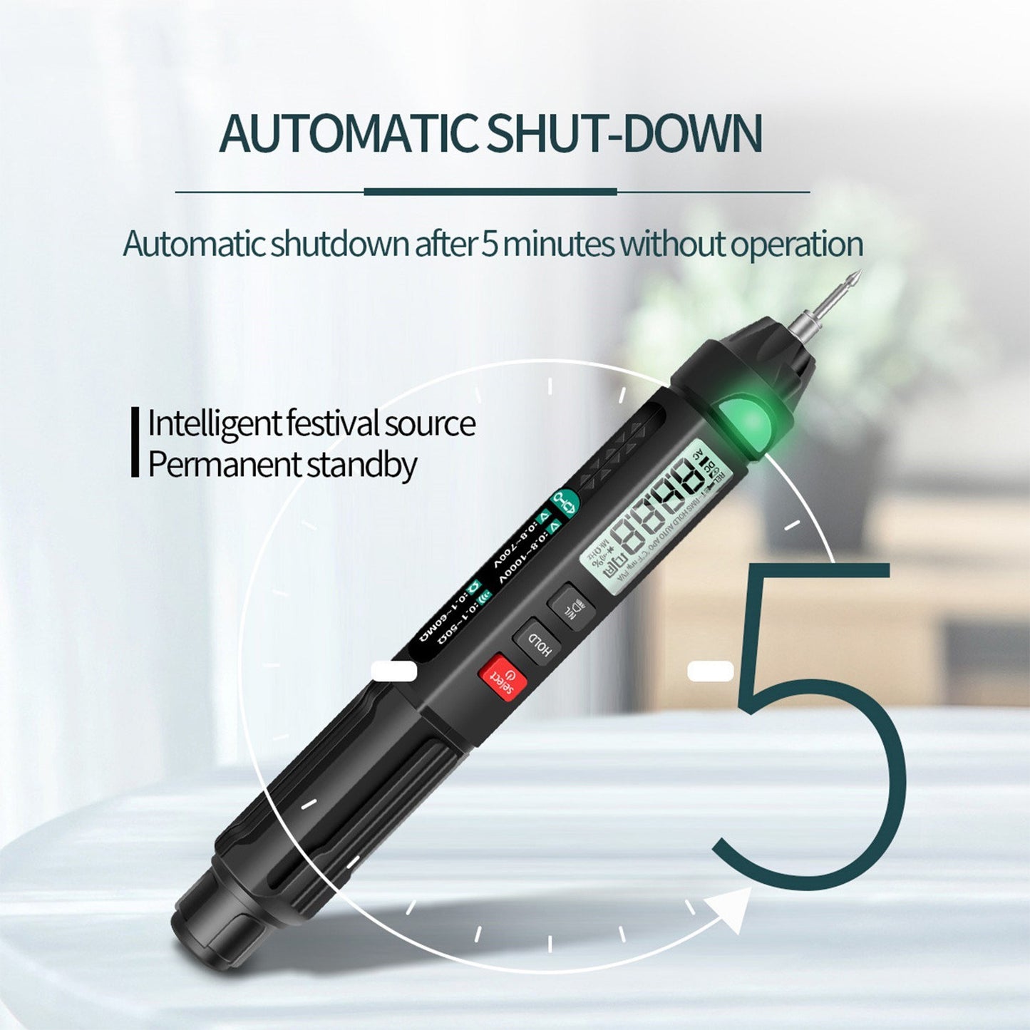 ANENG A3007 6000-Count Digital Pen Multimeter - LCD Backlit Display, NCV, Auto-off, Multifunction Testing for Voltage, Current, Resistance, Capacitance & Diode Continuity