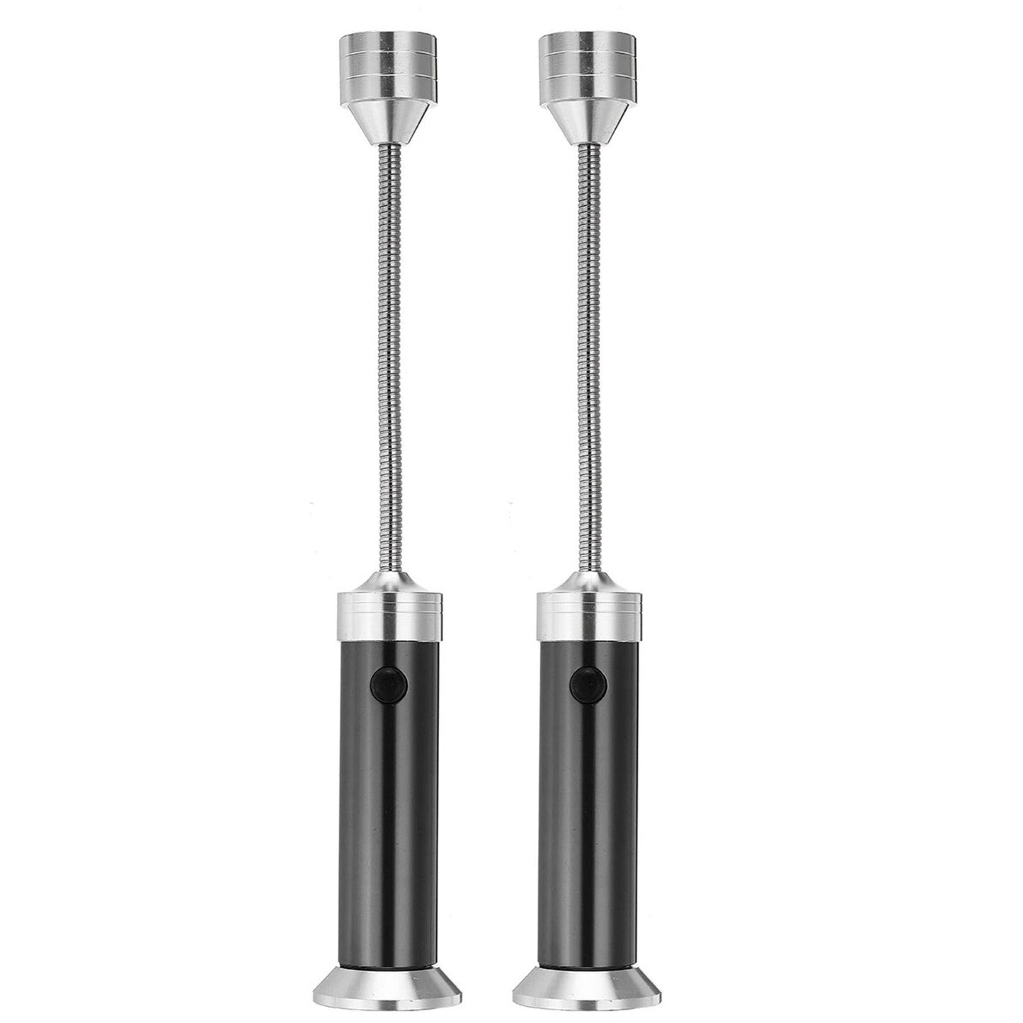 KKmoon Magnetic BBQ Grill Lights, 9 LED Flexible Barbecue Lamps, Set of 2, Outdoor, Camping, Household, Portable Flashlight with Bendy Hose and Plastic Case, Black