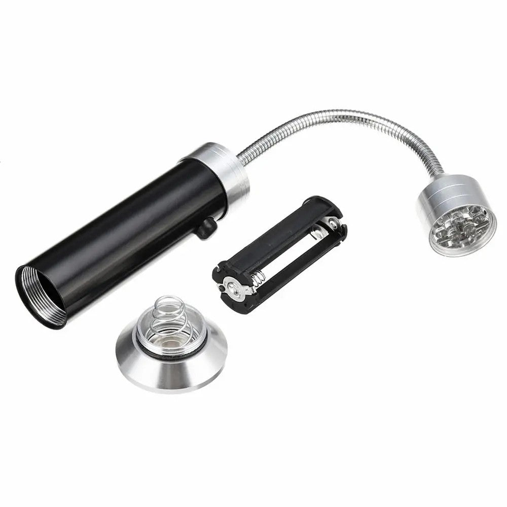 KKmoon Magnetic BBQ Grill Lights, 9 LED Flexible Barbecue Lamps, Set of 2, Outdoor, Camping, Household, Portable Flashlight with Bendy Hose and Plastic Case, Black