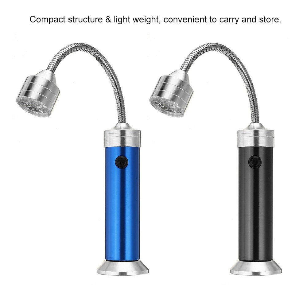 KKmoon Magnetic BBQ Grill Lights, 9 LED Flexible Barbecue Lamps, Set of 2, Outdoor, Camping, Household, Portable Flashlight with Bendy Hose and Plastic Case, Black