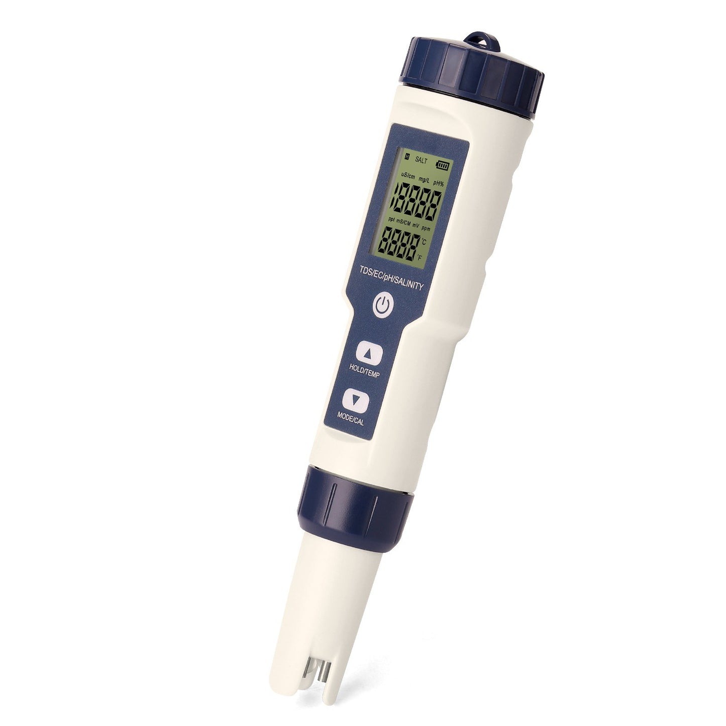 5-in-1 Professional Multi-Parameter Water Quality Meter: PH, EC, TDS, Salinity, Thermometer Tester