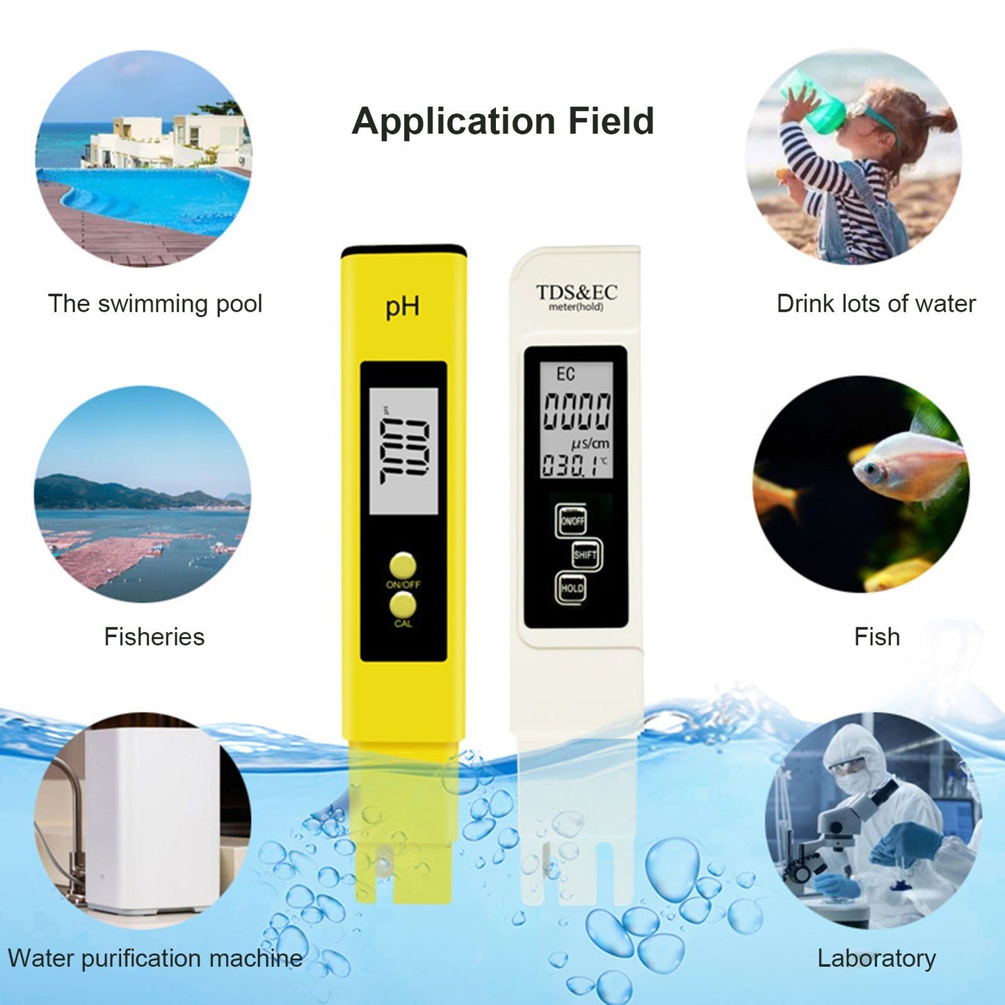 Digital pH Meter and EC&TDS Conductivity Pen for Water Quality Testing