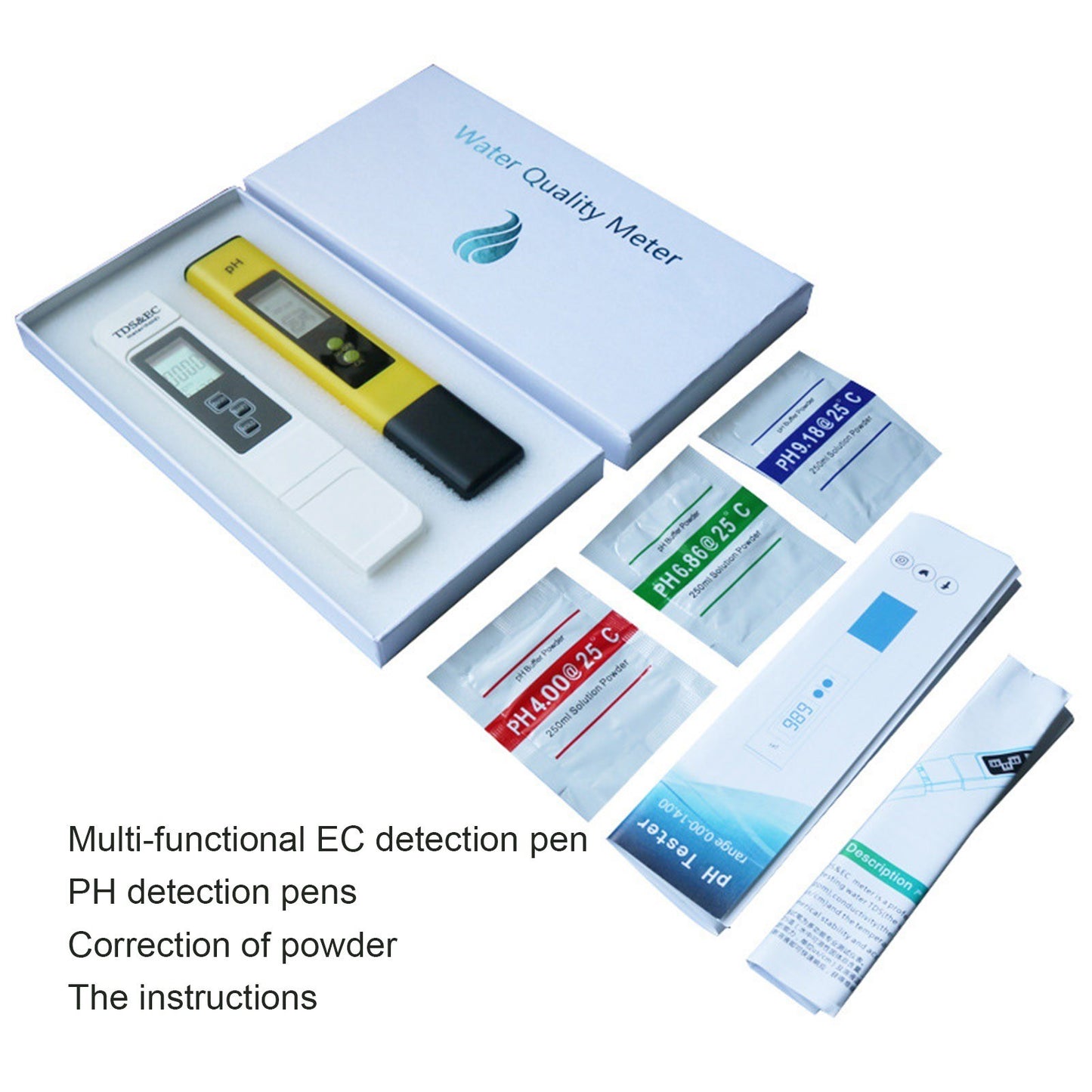 Digital pH Meter and EC&TDS Conductivity Pen for Water Quality Testing