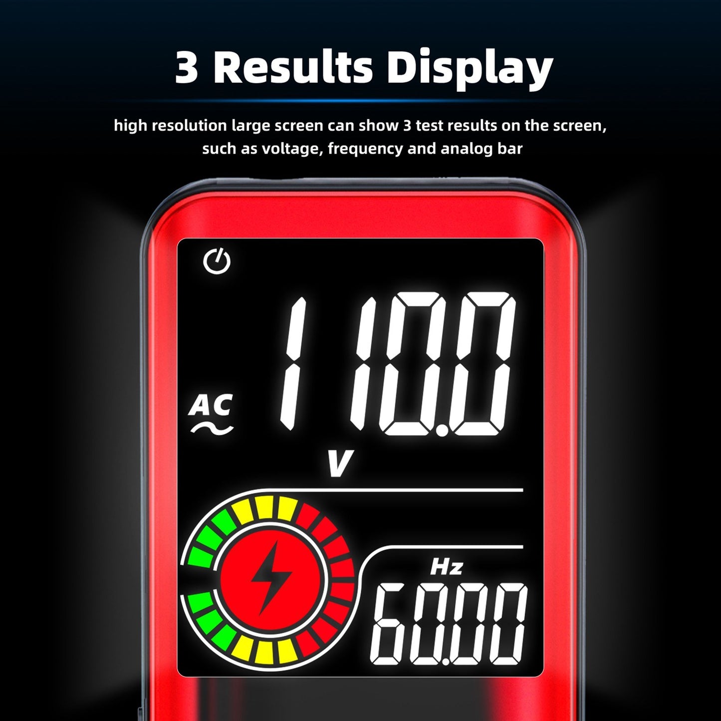 BSIDE S11 9999 Counts Rechargeable Digital Multimeter - LCD Display, Universal AC/DC Voltmeter, Ohmmeter, Capacitance, Frequency, Diode, Continuity, NCV, Flashlight, Data Hold
