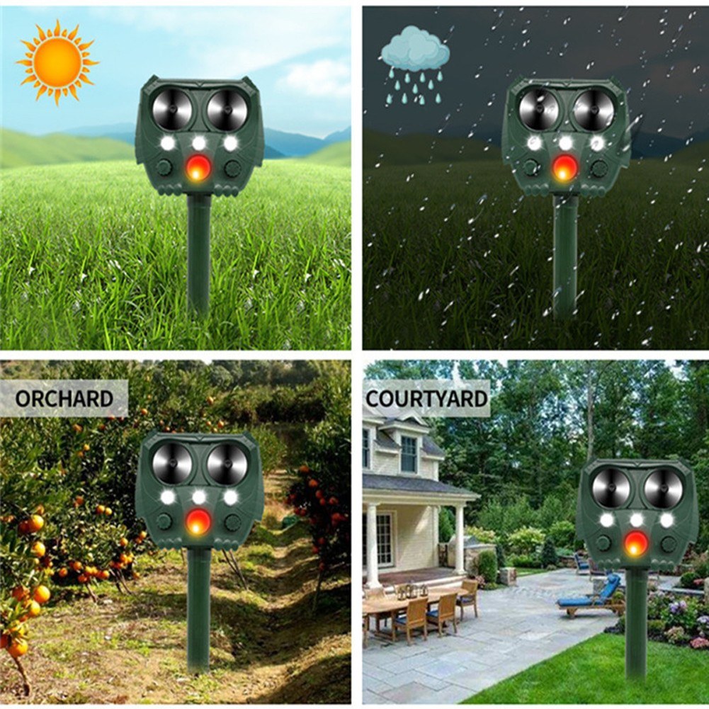 Solar-Powered USB Animal Repeller Outdoor Pest Deterrent Device