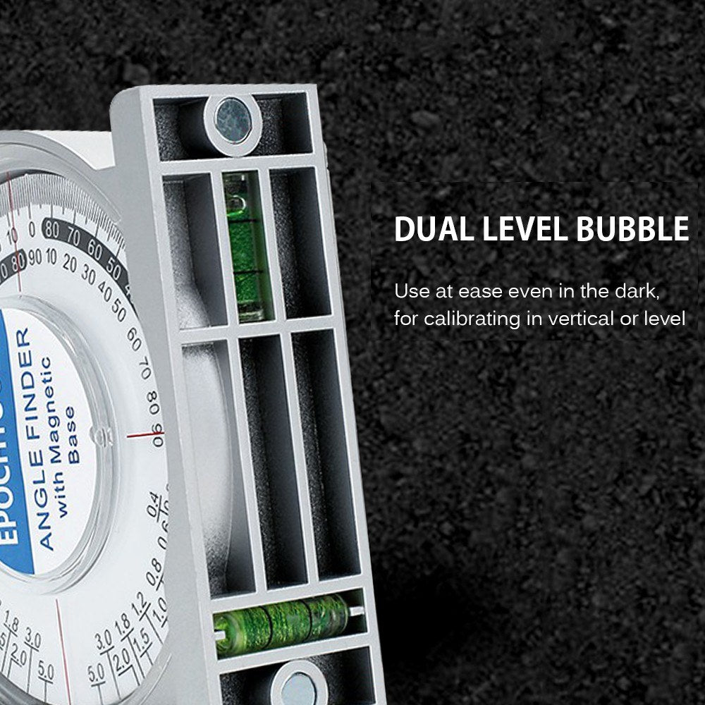 KKmoon Mini Magnetic Inclinometer & Protractor Tool with Dual Bubble Levels
