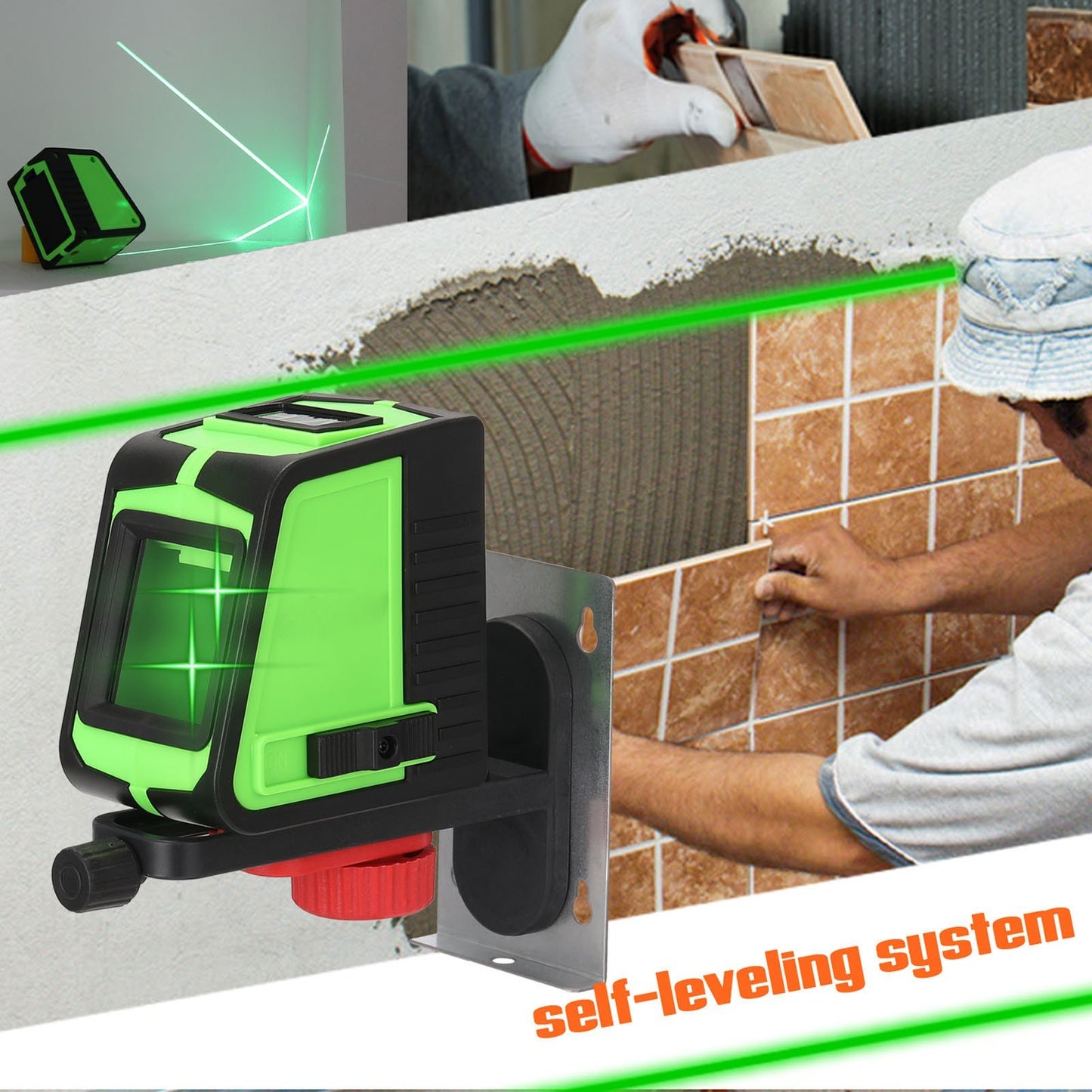 KKmoon 2-Line Laser Level with Large Window & Sound Alarm Function