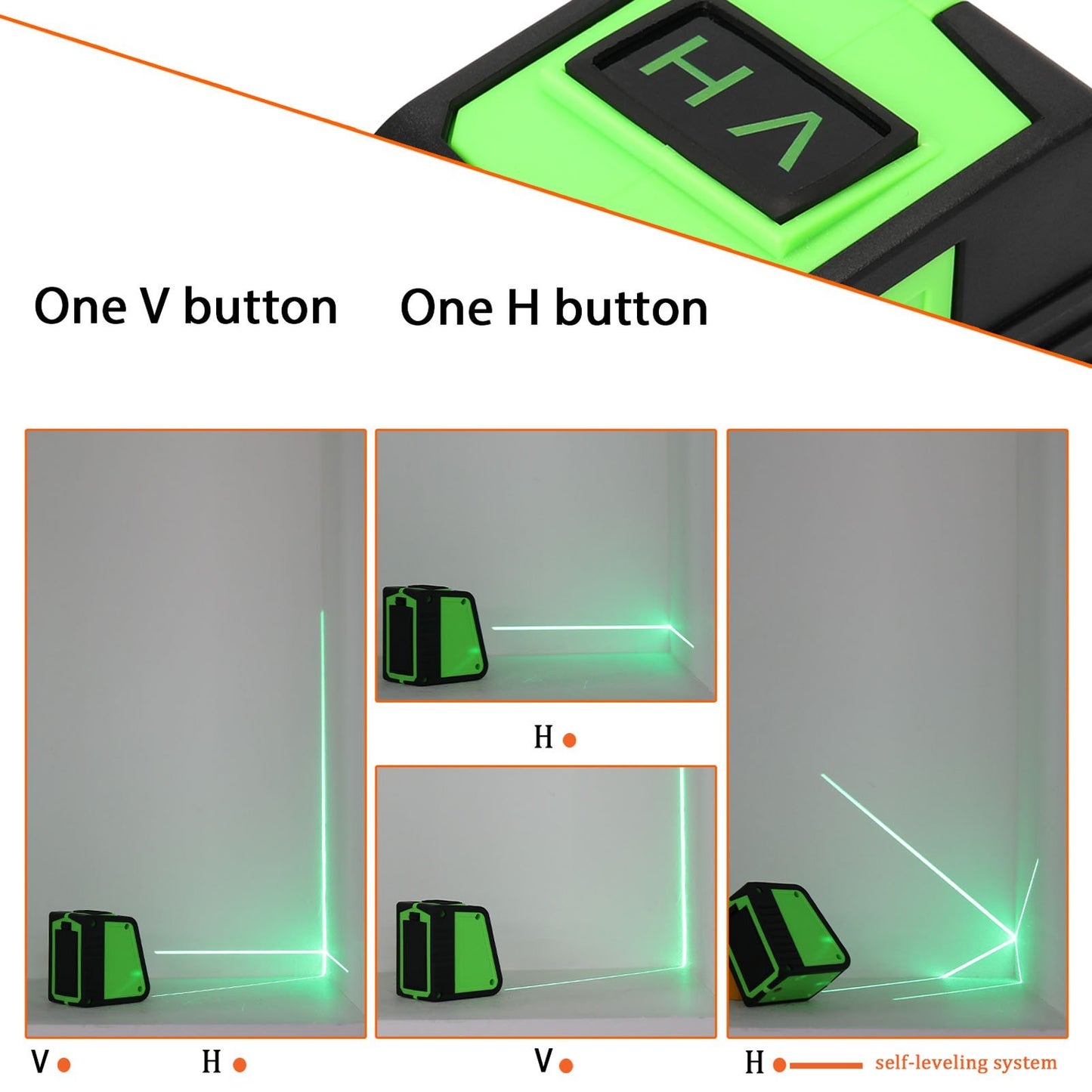 KKmoon 2-Line Laser Level with Large Window & Sound Alarm Function